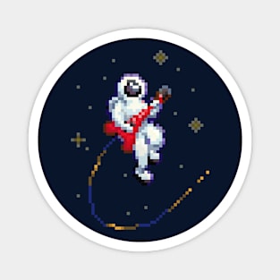 Rock Out Astronaut Pixel Art Magnet